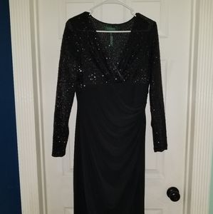 Ralph Lauren Little Black Cocktail Dress sequins 8